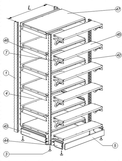 Стойка передняя с двухстор.перф.1.4 Д(2) Ц для стеллажа Марихолодмаш Дискаунтер