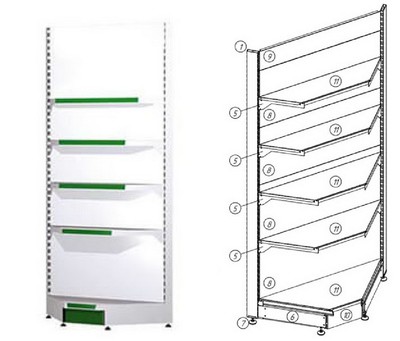 Кронштейн правый для стеллажа Русь СКУ