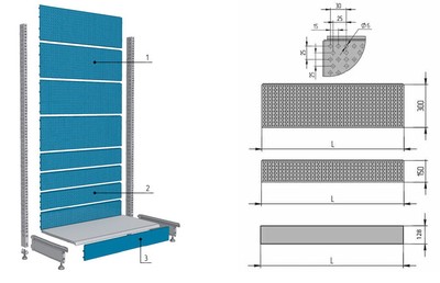 Панель задняя 300 европерфорация для стеллажа Русь СД100