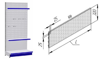 Панель перфорированная для стеллажа Русь СМ065