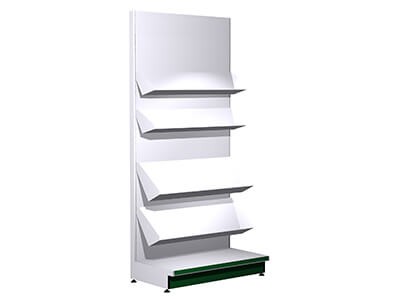 Полка журнальная 4 уровня СД065.24.04.000СБ для стеллажа Русь СД065