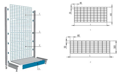 Полка-сетка 300 СД065.60.03.000СБ для стеллажа Русь СД065