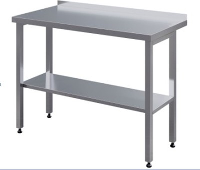 Стол, нержавеющая сталь, открытый, с бортом 1000х600х850 мм (каркас сварной)