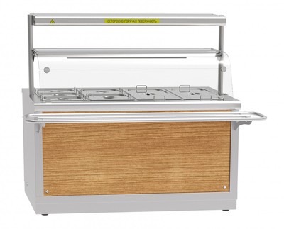 Электрический мармит 2-х блюд HOT-LINE ЭМК-70Х-01 с подогреваемой полкой