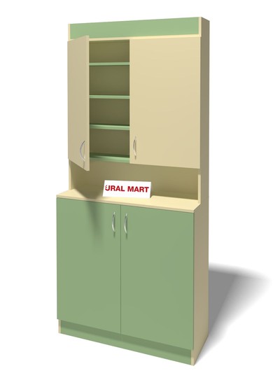 Стеллаж пристенный с дверками СА-0109д 