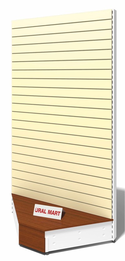 Стеллаж пристенный с экономпанелью СПУ - У 120х235э угловой внутренний 