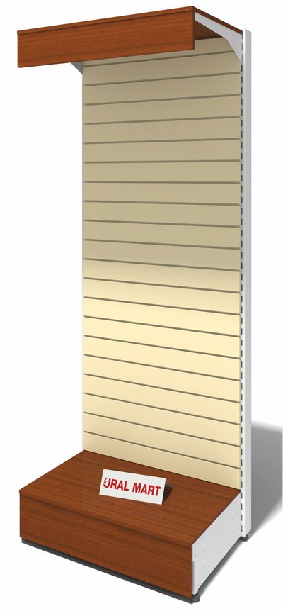 Стеллаж пристенный с экономпанелью с фризом СПУ - Ф 60х235э 