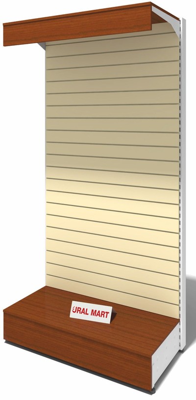 Стеллаж пристенный с экономпанелью c фризом СПУ - Ф 120х235э 