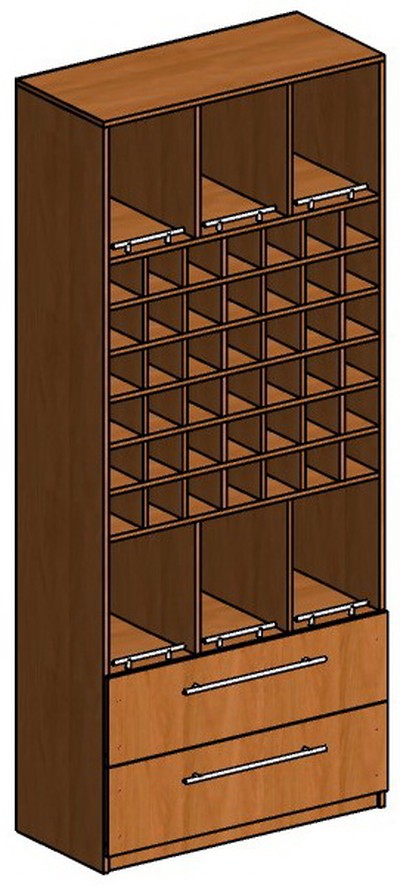 Шкаф для галстуков (42 ячейки) и рубашек 900 х 2100 х 400 мм 