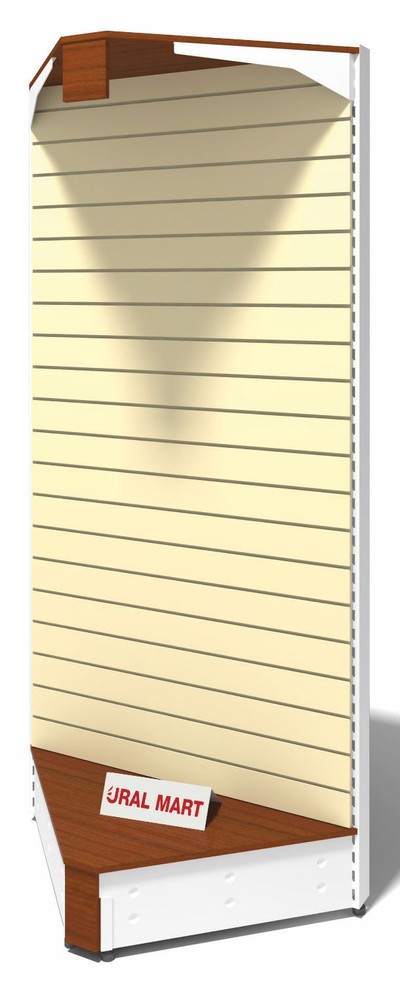 Стеллаж пристенный с экономпанелью с фризом СПУ - Фу 90х235э угловой внутренний 