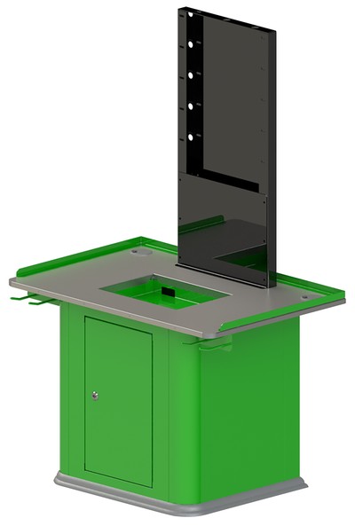 Тумба для терминала самообслуживания с вертикальной стойкой для монитора