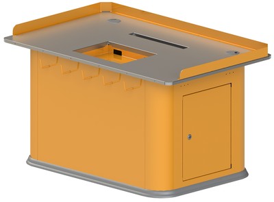 Тумба увеличенная для кассы самообслуживания с вырезом под сканер-весы