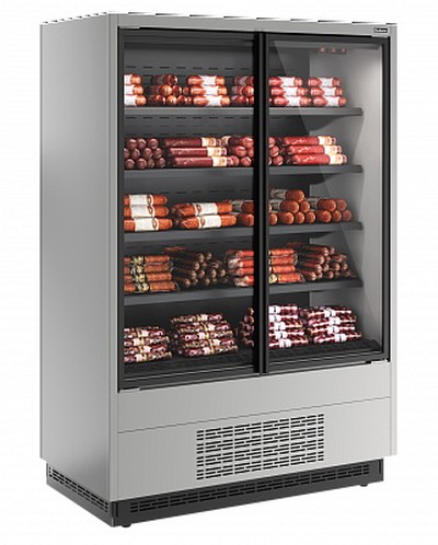 Пристенная витрина Carboma Cube 2 FC20-07 0030 VV 1,3-1 STANDARD фронт X1 (версия 2.0) (9006-9005)