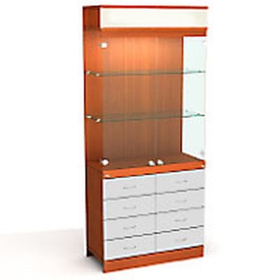 Стеллаж с распашными стеклянными дверцами и 8 ящиками 11 S Passage