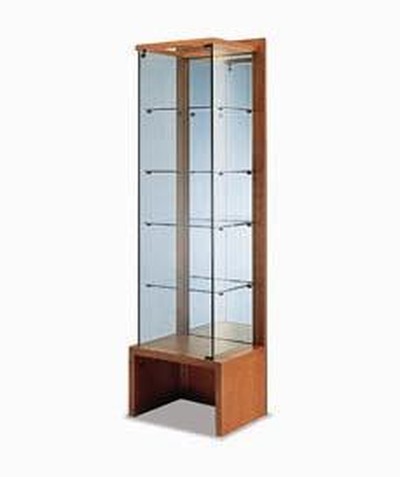 Витрина закрытая с полками 640х460х2160 мм (з.стенка - зеркало) 