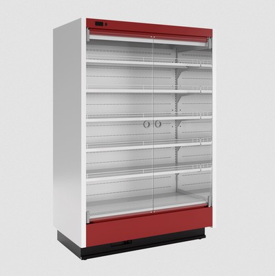Пристенная витрина Марихолодмаш София 220/92 ВХСп-1,25 со стеклянными дверями