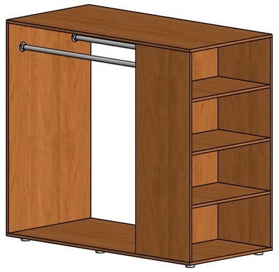 Гондола с 2 штангами и полками 1350 х 1200 х 650 мм