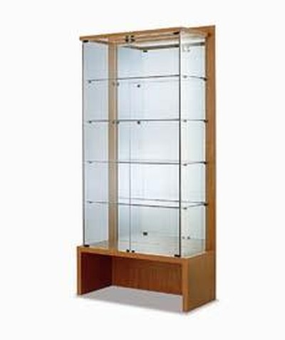 Витрина закрытая с полками 1040х460х2160 мм (з.стенка - зеркало) 