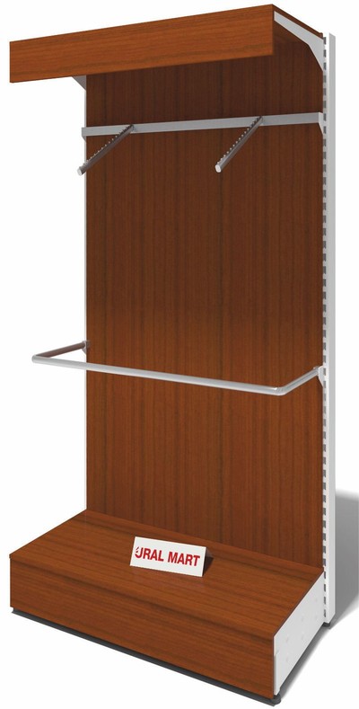 Стеллаж пристенный с ЛДСП с вешалами СПУ - В 90х235 