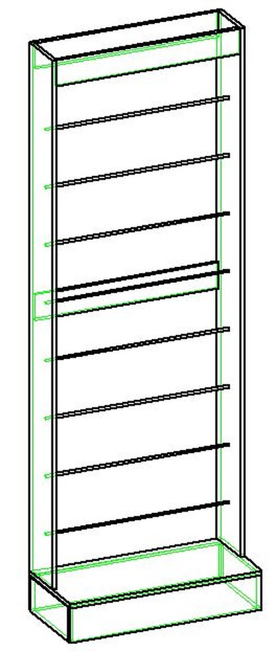 Стеллаж для обоев пристенный с подиумом (обои 730мм) 