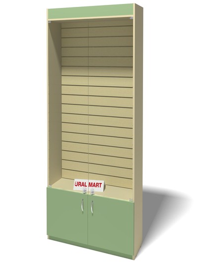 Стеллаж с экономпанелью,стеклянным и дверками СА(стэ) 