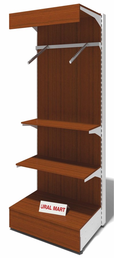 Стеллаж пристенный с ЛДСП с полками и вешалами СПУ - ПВ 60х235 