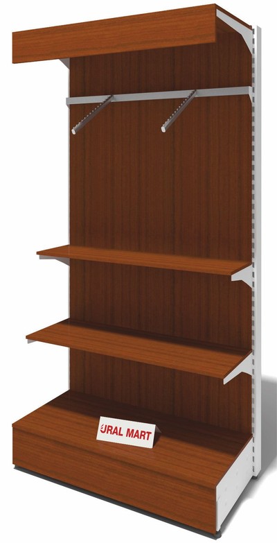 Стеллаж пристенный с ЛДСП с полками и вешалами СПУ - ПВ 120х235 