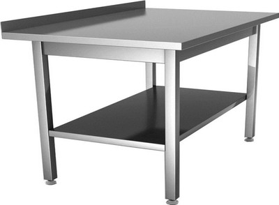 Стол производственный Финист СПН (400x700x850) полка сплошная нерж., с бортом, каркас-уголок нерж.