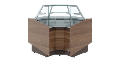 Кондитерская нейтральная витрина Полюс KC80 N-6 (Borneo) внутренний угол 90°