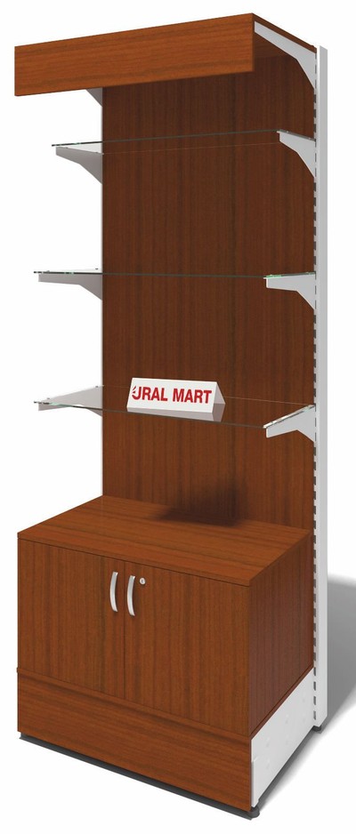 Стеллаж пристенный с ЛДСП со ст.полками и тумбой СПУ - ПсТ 60х235 