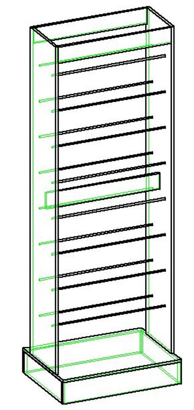 Стеллаж для обоев островной с подиумом двусторонний (обои 530мм) 