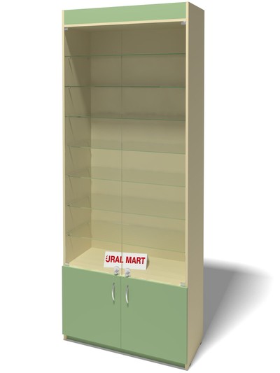 Витрина с тарником,фриз (задняя стена - зеркало) ВА(з)-0109 