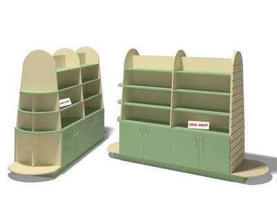 Стеллаж островной двойной с тарником САо-0124т 