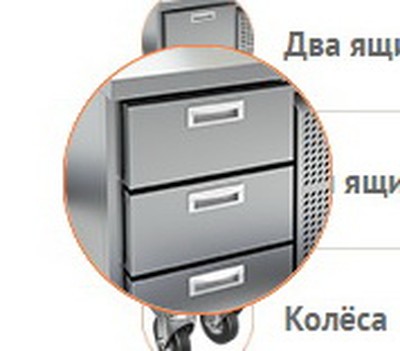 Три ящика (секция) для холодильных столов HiCold SL / PZ