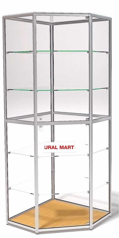 Витрина демонстрационная без фриза УГЛОВАЯ ВДА-02/07У1