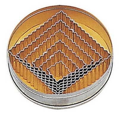 Набор кондитерских форм Paderno 47324-12 (квадрат рифл.)