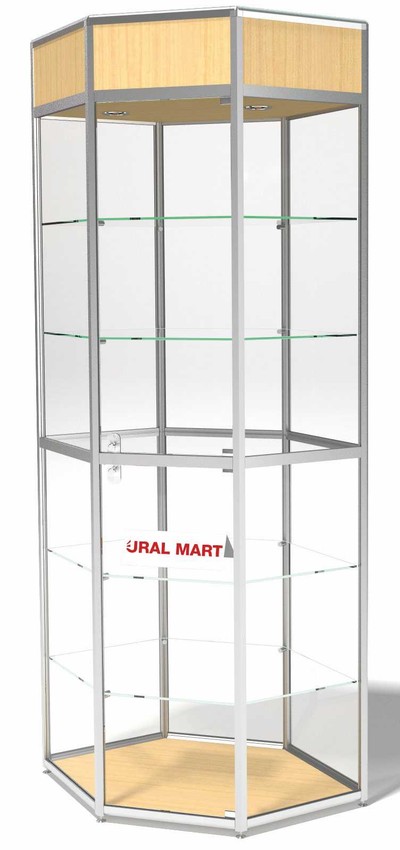 Витрина демонстрационная с фризом ВДА-03/12УФА (угловая)