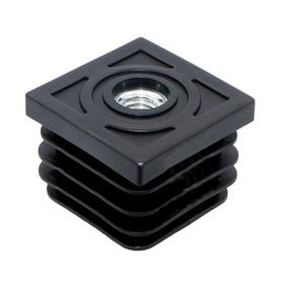 Заглушка пластиковая 40*40 с метал. рез. М10 с ребрами, черн. для Polair