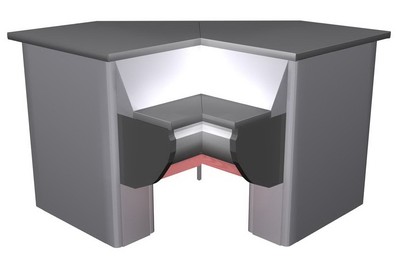 Расчетно-кассовый прилавок Айсберг Айс-ПУв90 (угловой)