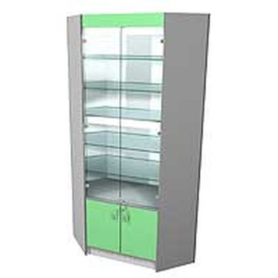 Витрина пристенная угловая (с освещением) AL4090VI3