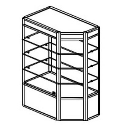 Витрина А/П скошенная с подсветкой