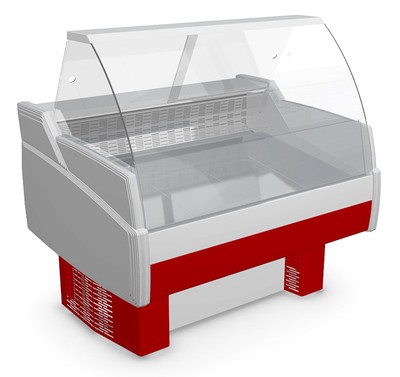 Холодильная витрина Айсберг Аркадия Люкс-СП 1,6 (с подтоварником) красная