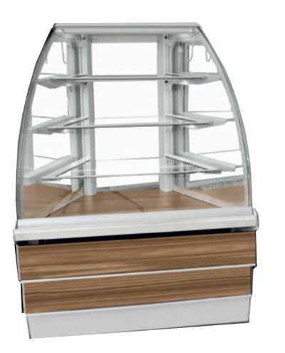 Прилавок кондитерский Carina 02 NZ 45 (внешний угол) (орех тоскана, серебро)