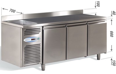 Морозильный стол Studio-54 DAIQUIRI GN VT 1720х700 с бортом