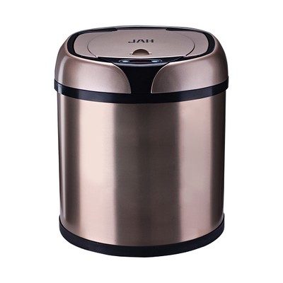 Ведро для мусора сенсорное, круглое, нерж, внутр ведро, Foodatlas JAH-9110, 6 л (золотой)
