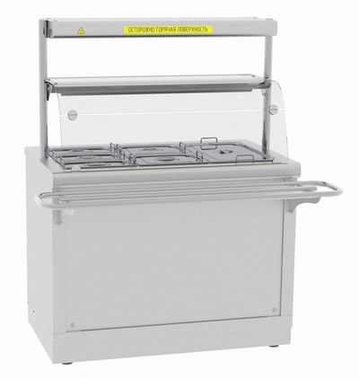 Электрический мармит 2-х блюд HOT-LINE ЭМК-70Х с подогреваемой полкой