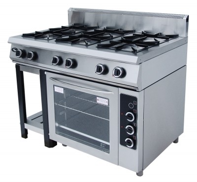 Плита газовая 6-горелочная Ф6ЖТЛПДГ с комбинированной духовкой