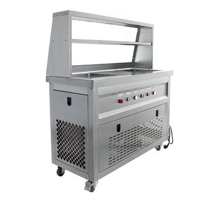 Фризер для ролл мороженого KCB-2F Foodatlas (контейнеры, стол для топпингов, 2 компрессора)