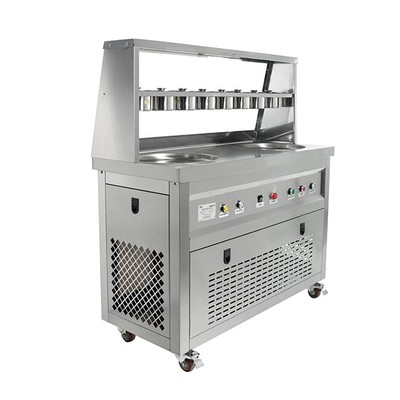 Фризер для ролл мороженого KCB-2Y Foodatlas (контейнеры, стол для топпингов, 2 компрессора)