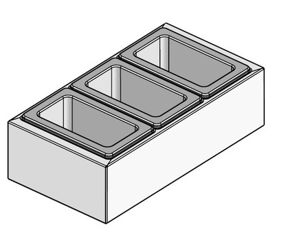 Холдер под 3 гастроемкости GN 1/9-100 к "Баварии"